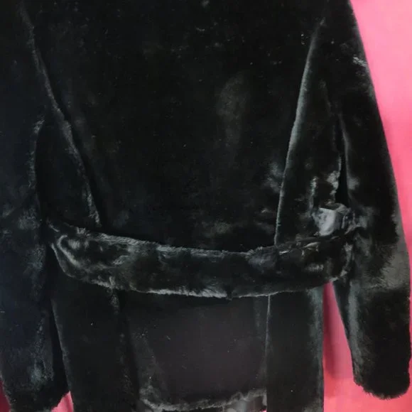 Authentic Sheared Black Beaver Fur Jacket Headband Belt - Picture 5 of 13